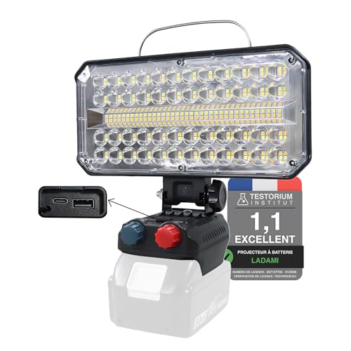 Projecteur de chantier sans fil portable éliminant les zones sombres
