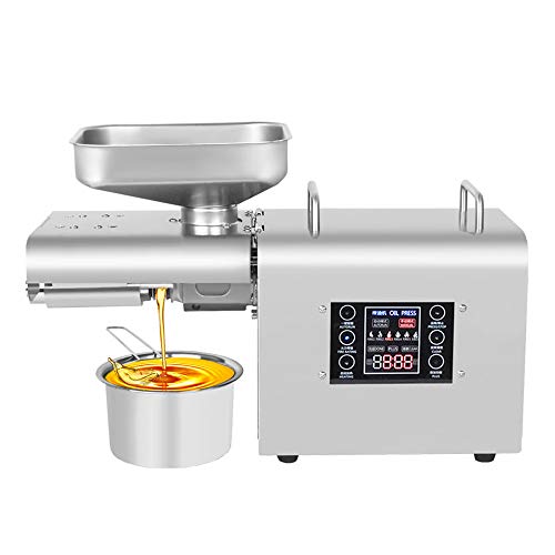 Anbt Kitchen Oil Press Machine Electric Automatic Oil Press Extractor Organic Oil Expeller for Flaxseed Peanut Almond Castor Hemp Perilla Seed Canola Sesame Sunflower Pumpkin (Touch- Screen)