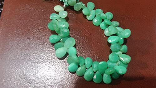 Chrysoprase naturelle en poire facettée pour la haute joaillerie