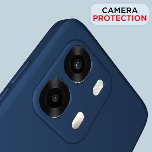 Image of Outlouders Back Cover for Oppo A6 Pro 5G | Camera Protection | Durable Soft Matte Silicone Bumper Case (Blue)