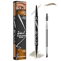 iwontalersy Wasserfester Augenbrauenstift mit Pinsel,Augenbrauenstift 2-in-1 Dual,Wischfest, einfaches Kreieren einer natürlichen Augenbrauenfarbe,Light Brown