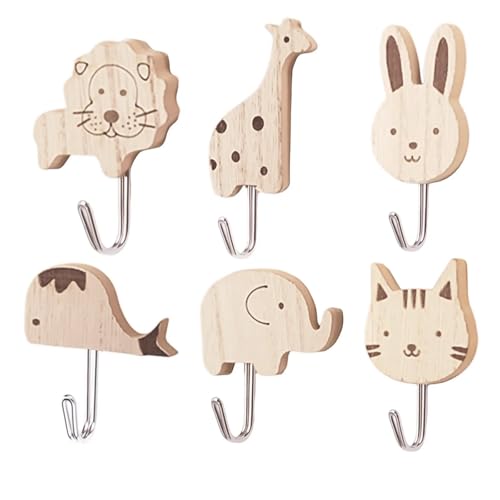 Nujvnuj 6 Stück Niedliche Tier Kleiderhaken Selbstklebende Holz-Wandhaken Perfekte Kinder-Garderobe für Schlafzimmer Badezimmer Kinderzimmer (Süße Cartoon-Tier-Deko Kein Bohren nötig) (Stil 1) Nujvnuj 6 Stück Niedliche Tier Kleiderhaken Selbstklebende Holz-Wandhaken Perfekte Kinder-Garderobe für Schlafzimmer Badezimmer Kinderzimmer (Süße Cartoon-Tier-Deko Kein Bohren nötig) (Stil 1)