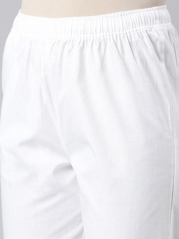 Image of GO COLORS Solid Cropped Pencil Pant for Women | Breathable, Side Pocket
