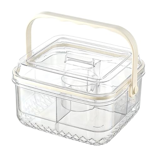 F Fityle Fuente de Servicio de la Bandeja de Fruta de Hielo Fruta Servicio con LA TRANJETA de LA de Multipropósito con Tapa para Picnic Party, S