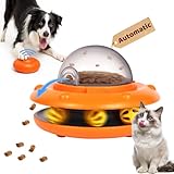JoyBruko Interactive Dog & Cat Toys - Automatic Treat Puzzle with Remote Control for Cats & Dogs Food Dispensing, Pets Enrichment IQ Training Gift, Rechargeable Electronic Ball Track Toy Slow Feeder