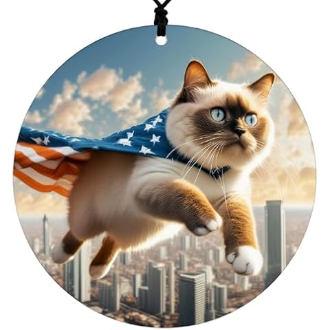 Ragdoll Cat Christmas Ornament - Flying Cat Super Hero Themed Graphic - 2024 Acrylic Decoration For Tree - Unique Cat Gift and Home Decor Cover