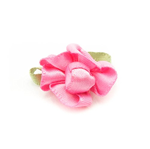 HAND H0684 Fiocchi In Nastro Con Fiori In Tessuto – 20 Pezzi Rosa Pastello (23x18 Mm) Per Abbellire Abbigliamento - 5