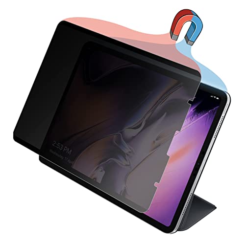 Dabernur Magnetic Ipad Pro 12.9 Privacy Screen Protector M1 2021 2020 2018, Removable & Reusable Anti Spy Blue Light Glare Filter, Screen Protector For Ipad Pro 12.9" 5Th 4Th 3Rd, [Landscape Privacy] #TOP5