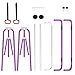 FINCOME Gymnastics Bar for Kids with Gymnastics Rings, Height Adjustable Gymnastics Horizontal Bar, Foldable Bar Gymnastics Equipment for Home Room Indoor Outdoor Gym Practics, Gymnastic Bar Purple