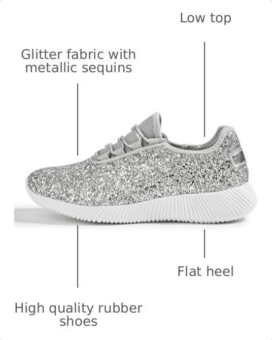 Image of K KIP WOK Fashion Glitter Sneakers for Womens Silp On Running Shoes Lightweigt Tennis Walking Sneakers