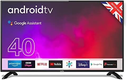 Cello Y22ZG0204 40 inch Smart Android TV with Freeview Play, Google Assistant, Google Chromecast, Disney+, Netflix, Apple TV+, Prime Video, BBC iPlayer Full HD 1080p Made in the UK Black 2022 model