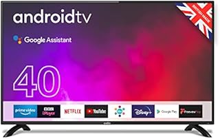 Cello Y22ZG0204 40 inch Smart Android TV with Freeview Play, Google Assistant, Google Chromecast, Disney+, Netflix, Apple TV+, Prime Video, BBC iPlayer Full HD 1080p Made in the UK Black 2022 model