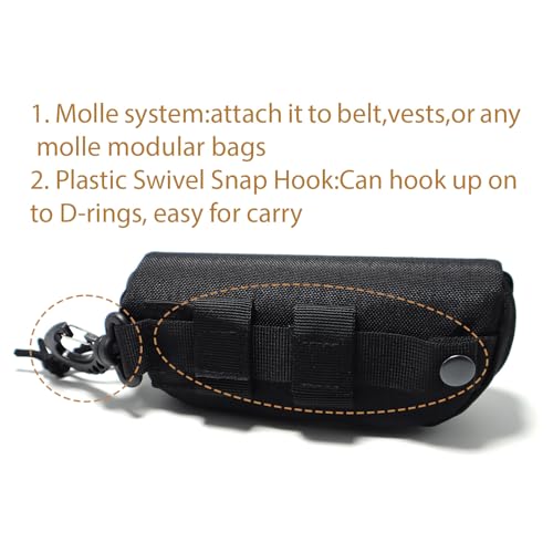 Image of Tactical Molle Glasses Case Tactical Eyeglasses Case Shockproof Sunglasses Carrying Protective Box with Clip