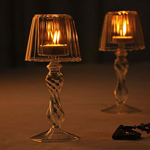 Besportble R10024T28BCH8E00NH Home Decor Glass Tea Light Candle Holder Desk Lamp Shaped Candle Holder Table Centerpiece Decor For Wedding Valentines Day New Year Dining Room Decor Wedding Decor thumb #2