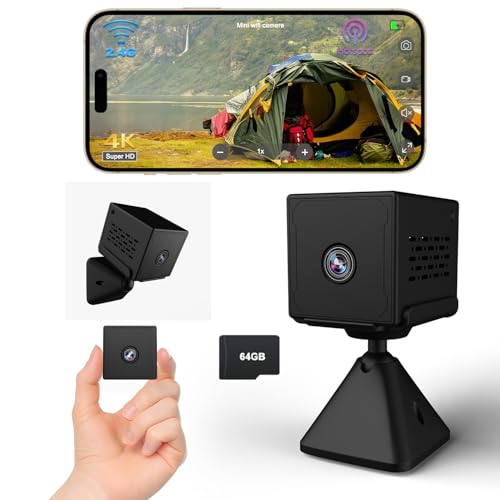 Mini Kamera 4k HD WLAN/Ohne WLAN Überwachungskamera, Kamera...