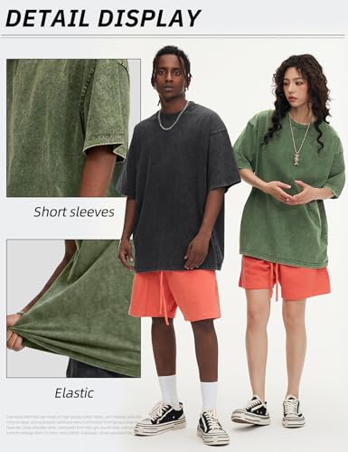 Image of Arssm Men Oversized T Shirts Vintage Tee Loose Fit Short Sleeve Casual Streetwear Baggy Washed Unisex Tops