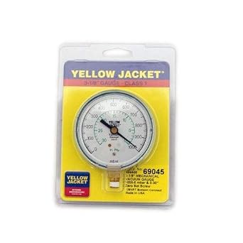 Yellow Jacket 69045 Vacuum Gauge European Version 1000-0 Millibar/30-0", 3 1/8"