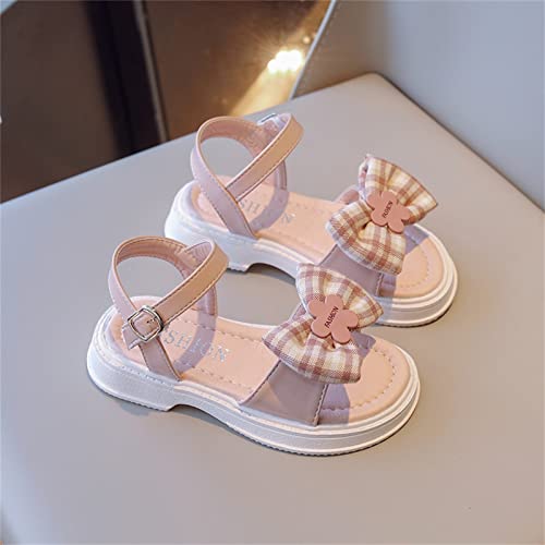 Kids Girls Open Toe Sandals Bowknot Sandals Summer Dress Shoes Lightweight Comfortable Shoes for Little Kid (Red, 9 Toddler)4