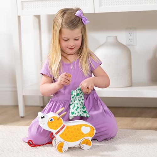 Melissa & Doug Feed, Walk & Poo Pup Wooden Preschool Pull Toy Play Set Ages 3+ - FSC Certified - Thumbnail 2