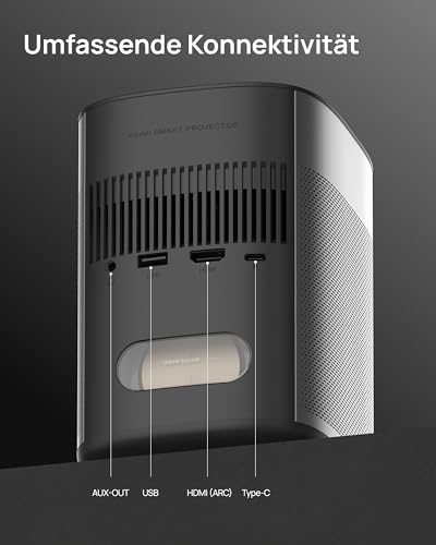 XGIMI MoGo 2 Pro (New) Tragbar Beamer mit Mehrwinkelständer, 1080P Mini-Projektor, Google TV mit lizenziertem Netflix, 430 ISO Lumen, 2X8W Lautsprecher, Autofokus,Intelligent Screen – Bild 8