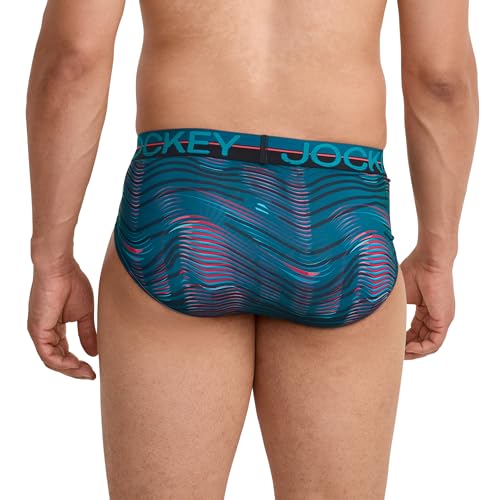 Jockey Men's Underwear Infinite Cool Microfiber Stretch Brief - 3 Pack, Northern Light/Underwater Wave/Black, L - image 3