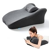 MOONYOOY Memory Foam Ergonomic Support Pillow & Leg Elevation Cushion - Memory Foam Back Support for Bed Sitting, Reading & Daily Relaxing, Removable Washable Cover, Gray
