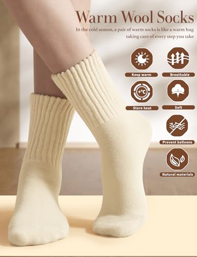 Boot Socks for Women Winter Wool Solid Thick Warm Socks Crew Socks Christmas Gift2