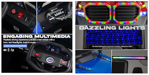 Image of Driving EV Cars for 1, 2, 3, 4, 5, 6 Years | Remote + Steering + Mobile App Control | Kids Jeeps (Entery Level Jeeps [2-6 Years]-XM1, Blue)