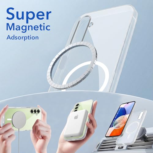 Image of Jkobi Lifetime Anti-Yellow MagSafe Compatible Clear Back Cover Case for Samsung Galaxy A14 4G | 5G (Sleek Hard Crystal | Shockproof and Camera Protection)