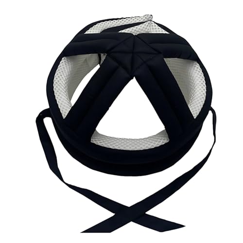 Berretto di sicurezza regolabile per anziani, traspirante, in morbido cotone, adatto per 60-75 cm, nero