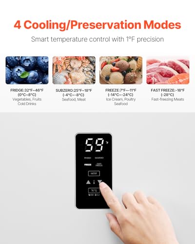 Image of VEVOR Convertible Freezer /Refrigerator, 17 Cu.Ft Frost Free Upright Freezer with Temp Control Panel, Door Open too Long Alarm, Adjustable Shelves and LED, Standing Fridge for Kitchen, Office, Garage