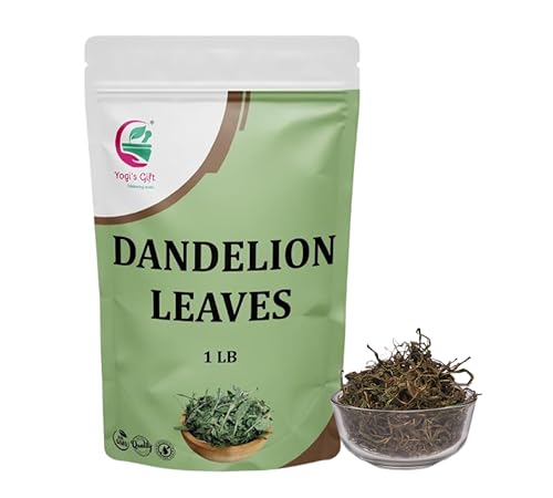 Dandelion Leaves 1 LB 100% Natural & Pure Ideal for Dandelion Tea Herbal Blends & Wellness Uses 1 LB Bulk Pack Resealable Bag for Freshness - By Yogis Gift