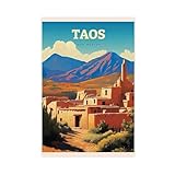 ZJIXAOSD Taos New Mexico Travel Desert Art Home Wall Decor Canvas Art Wall Decor Posters Home Bar Restaurant Garage Cafe Logo Gift 12 x 18 pulgadas (30 x 45 cm)