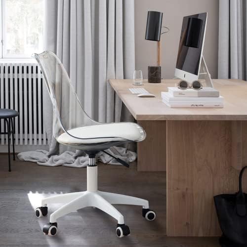 Miniatura 3 de Silla giratoria de escritorio para oficina en casa, silla giratoria ajustable de 360 , silla giratoria de plástico de ingeniería sin brazos con