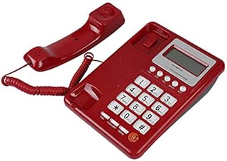 Landline Phone with Landline Connection, Portable Desktop DTMF/FSK Corded Real Time Phone with Caller ID Display, Call Recording, Hands-Free Phone for Private Users/Office/Hotel