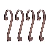 Haute Decor Stocking Scrolls Stocking Hanger - 4 Pack (Oil-Rubbed Bronze) - Christmas Stocking Holders for Various Mantel Sizes Including Large