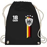 Fußball-Europameisterschaft 2021 - WM Fan-Shirt Deutschland - Unisize - Schwarz - fan deutschland - WM110 - Turnbeutel und Stoffbeutel aus Baumwolle