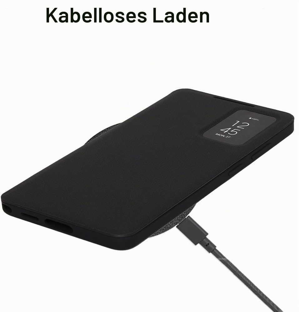 Smart View Leder Handyhülle für Samsung Galaxy S25 Ultra. Automatischer Schlaf/Wach, Smartphone-Hülle, Intelligente Echtleder Handy Case für Samsung S 25 Ultra
