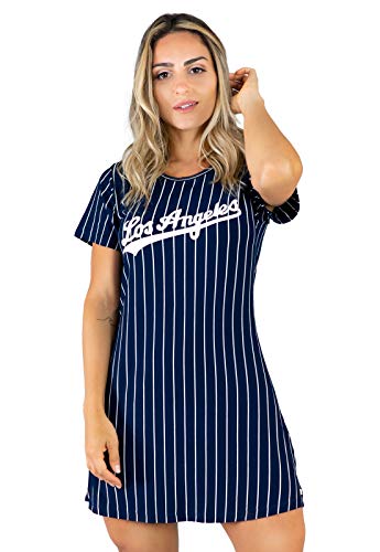 Camisa Longline BOYOU Los Angeles Vestido Camisão Feminino 284 (Azul, G)