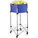 FLBTY Cestino per Palline da Tennis, Carrello per Cestini Pieghevole per Palline da Tennis con Borsa, per L'insegnamento delle Palline da Tennis, Carrello da Viaggio Pieghevole(Fino a 160 Palline)