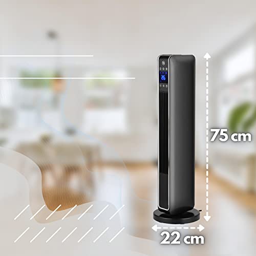 Echos Keramische ventilatorkachel, 3 standen, koud, 1200, 2200 watt, 70° oscillerend, 8 uur timer, afstandsbediening, temperatuurweergave, 10-49 °C, verwarmingsapparaat, elektrische verwarmer - Afbeelding 7