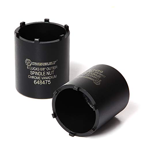 Powerbuilt Spindle Socket 6 Outer Black 6 Lug Remove Spindle Nuts 2-5 Inch Outer Ford Chevy GMC Bronco Trucks - 648475