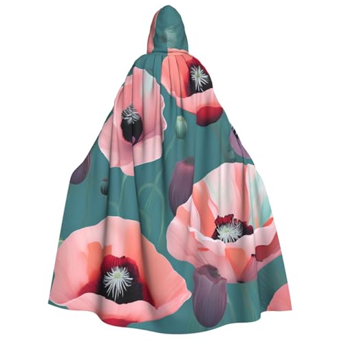 Cape médiévale de magicien à coquelicots pour vos soirées d'Halloween