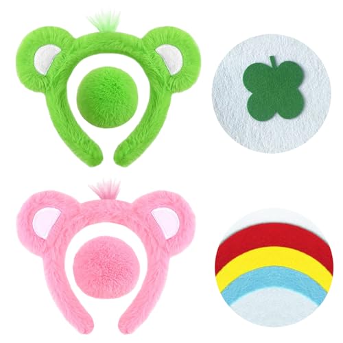 MLPKOI Karneval Bär kostüm Damen Set Bären Ohren Schwanz Aufkleber Bären Kostüm Zubehör für Karneval Halloween Cosplay Geburtstag Mottoparty