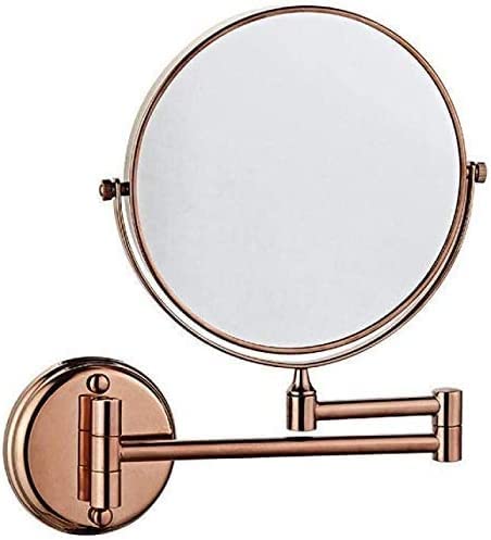 Miroir de salle de bain mural or rose pour un rasage parfait chaque matin