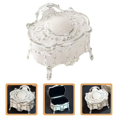 Boîte à bijoux vintage avec compartiments velours pour bagues et boucles