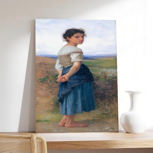 Poster Jeune Bergère de Bouguereau cadre à suspendre art classique - 7