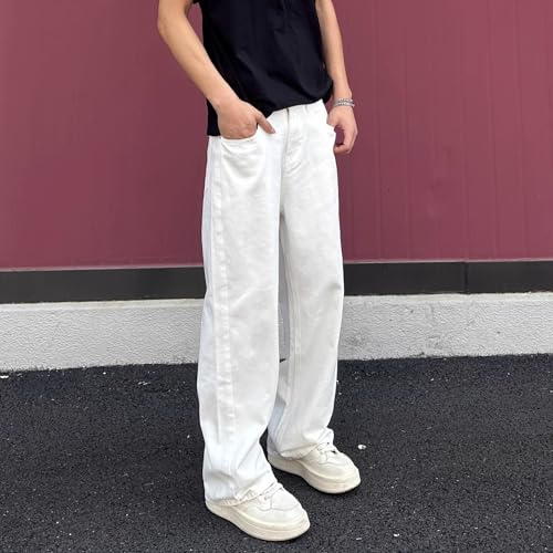 Men's Spring Loose Straight Jeans Casual Wide-Leg Pants3