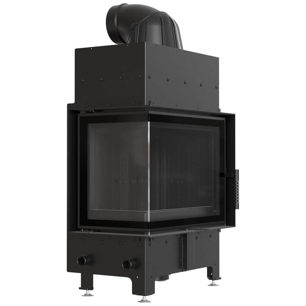 KRATKI Inserto camino in acciaio Floki S sinistra 8 kW Ø 160 nero rivestimento con molla porta