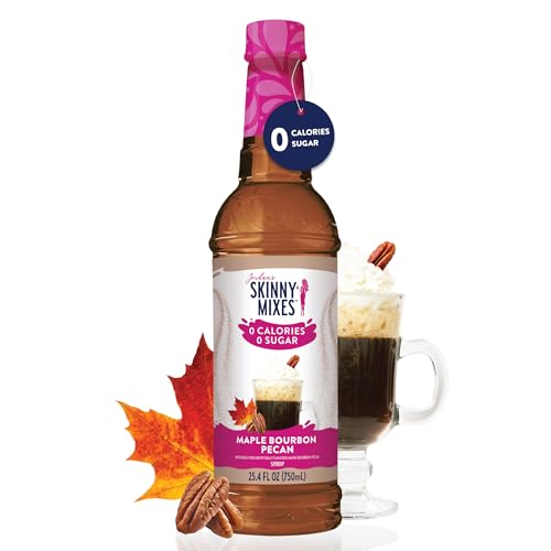 Image of Jordan's Skinny Mixes Sugar Free Coffee Syrup, Holiday Maple Bourbon Pecan Coffee Flavoring Syrup, Zero Calorie Drink Mix for Lattes, Baking, Protein Shake, Dairy & Gluten Free, Kosher, 25.4 Fl Oz